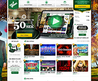 die Mr Green Casino Homepage im Überblick